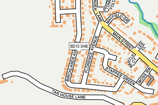 BD15 0HB map - OS OpenMap – Local (Ordnance Survey)