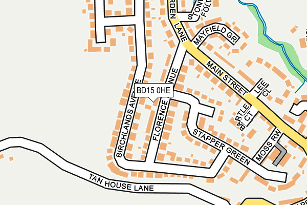 BD15 0HE map - OS OpenMap – Local (Ordnance Survey)