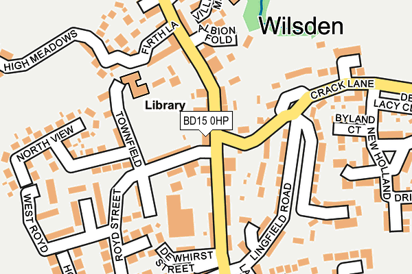 BD15 0HP map - OS OpenMap – Local (Ordnance Survey)