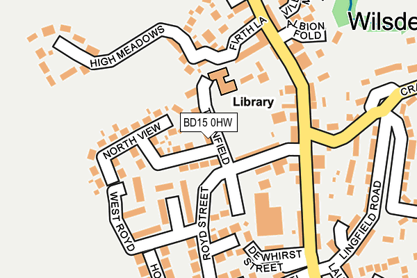 BD15 0HW map - OS OpenMap – Local (Ordnance Survey)