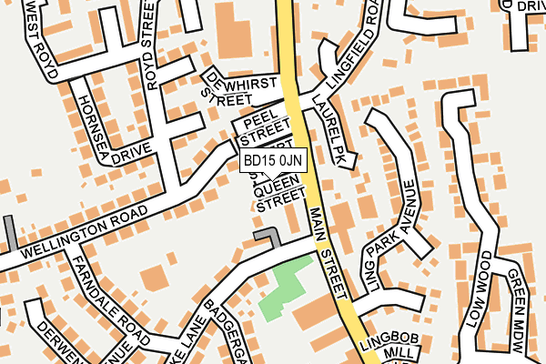 BD15 0JN map - OS OpenMap – Local (Ordnance Survey)