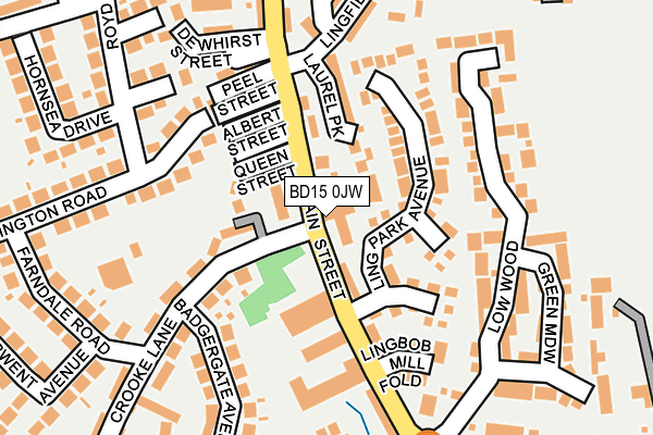 BD15 0JW map - OS OpenMap – Local (Ordnance Survey)