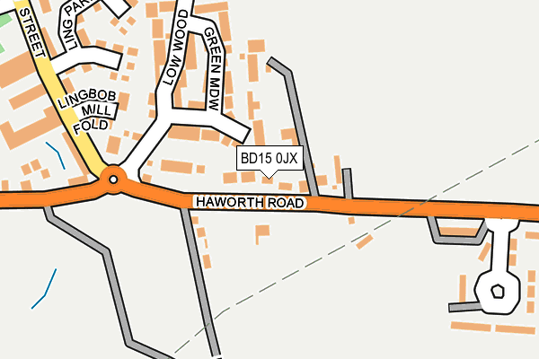 BD15 0JX map - OS OpenMap – Local (Ordnance Survey)