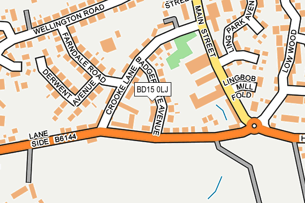 BD15 0LJ map - OS OpenMap – Local (Ordnance Survey)