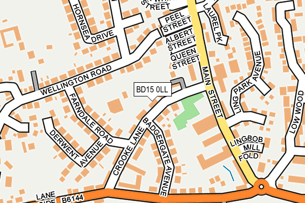 BD15 0LL map - OS OpenMap – Local (Ordnance Survey)