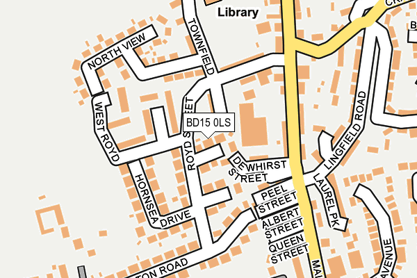 BD15 0LS map - OS OpenMap – Local (Ordnance Survey)