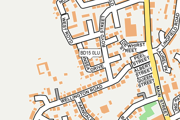 BD15 0LU map - OS OpenMap – Local (Ordnance Survey)