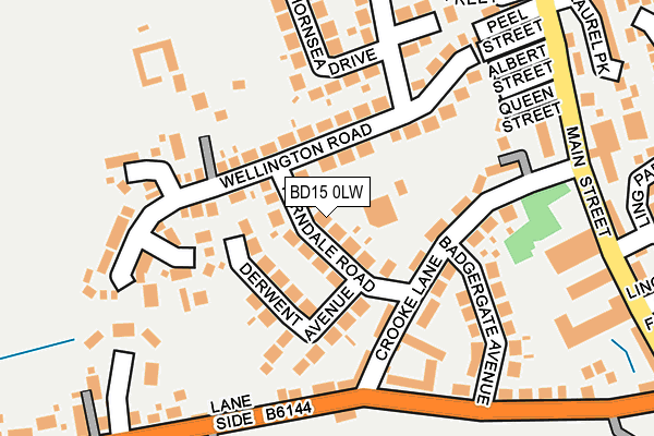 BD15 0LW map - OS OpenMap – Local (Ordnance Survey)