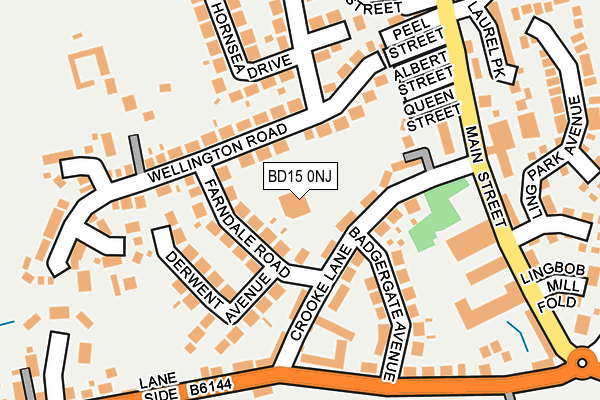 BD15 0NJ map - OS OpenMap – Local (Ordnance Survey)