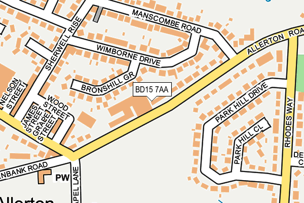 BD15 7AA map - OS OpenMap – Local (Ordnance Survey)
