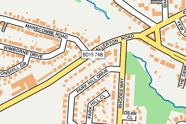 BD15 7AB map - OS OpenMap – Local (Ordnance Survey)