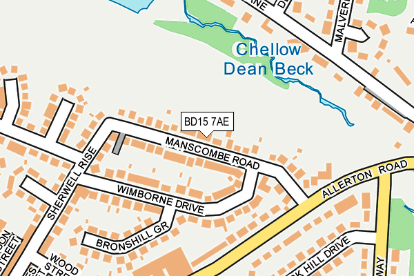 BD15 7AE map - OS OpenMap – Local (Ordnance Survey)