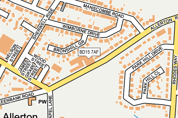 BD15 7AF map - OS OpenMap – Local (Ordnance Survey)