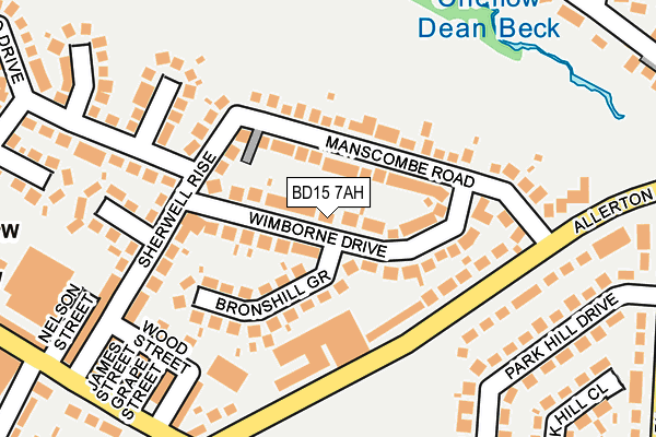 BD15 7AH map - OS OpenMap – Local (Ordnance Survey)