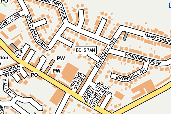 BD15 7AN map - OS OpenMap – Local (Ordnance Survey)