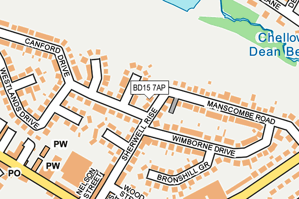 BD15 7AP map - OS OpenMap – Local (Ordnance Survey)