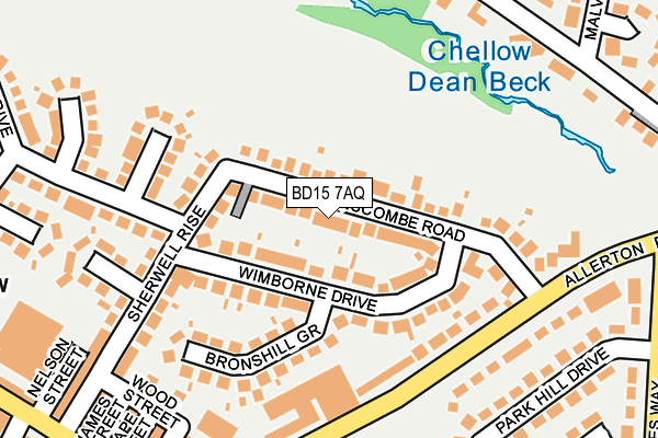 BD15 7AQ map - OS OpenMap – Local (Ordnance Survey)