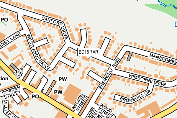BD15 7AR map - OS OpenMap – Local (Ordnance Survey)