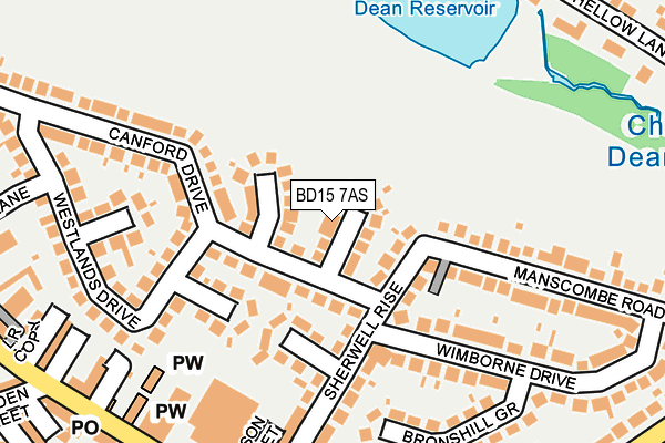 BD15 7AS map - OS OpenMap – Local (Ordnance Survey)