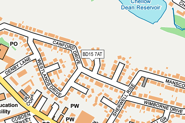 BD15 7AT map - OS OpenMap – Local (Ordnance Survey)