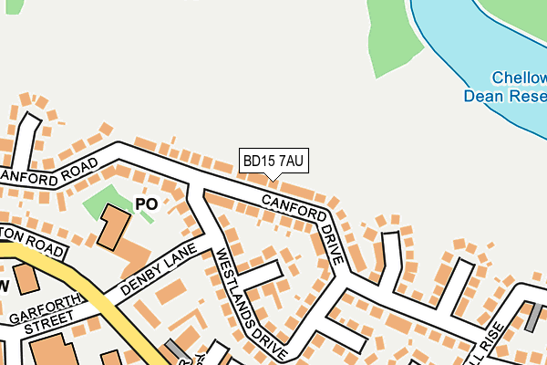 BD15 7AU map - OS OpenMap – Local (Ordnance Survey)