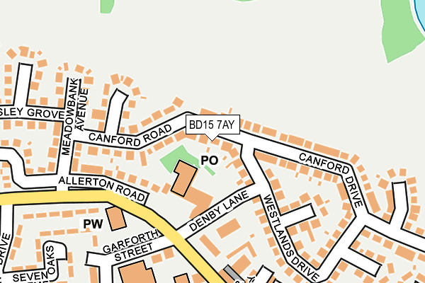 BD15 7AY map - OS OpenMap – Local (Ordnance Survey)