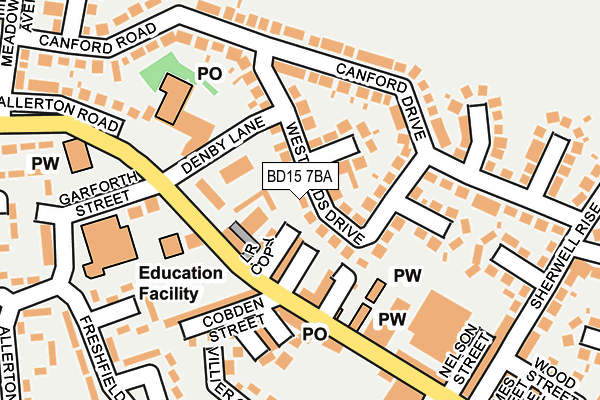 BD15 7BA map - OS OpenMap – Local (Ordnance Survey)