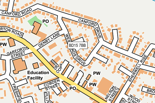 BD15 7BB map - OS OpenMap – Local (Ordnance Survey)
