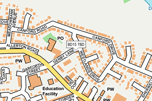 BD15 7BD map - OS OpenMap – Local (Ordnance Survey)