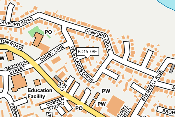 BD15 7BE map - OS OpenMap – Local (Ordnance Survey)