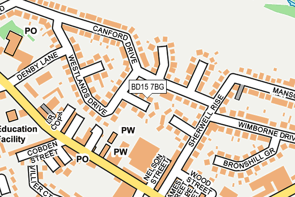 BD15 7BG map - OS OpenMap – Local (Ordnance Survey)