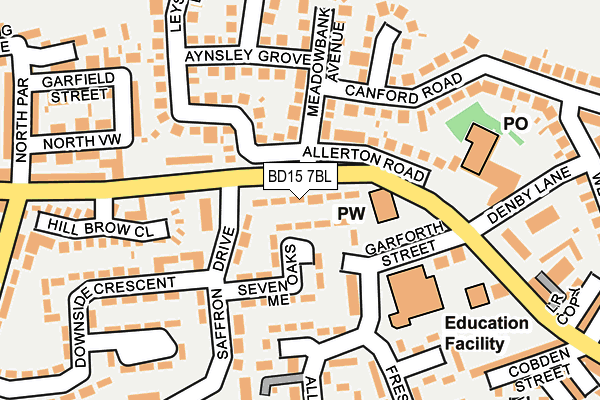 BD15 7BL map - OS OpenMap – Local (Ordnance Survey)