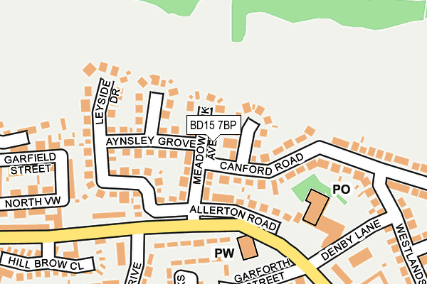 BD15 7BP map - OS OpenMap – Local (Ordnance Survey)