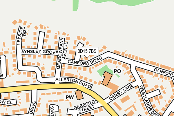 BD15 7BS map - OS OpenMap – Local (Ordnance Survey)