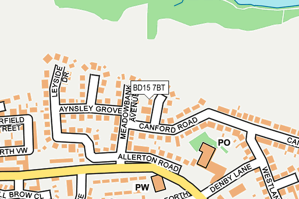 BD15 7BT map - OS OpenMap – Local (Ordnance Survey)