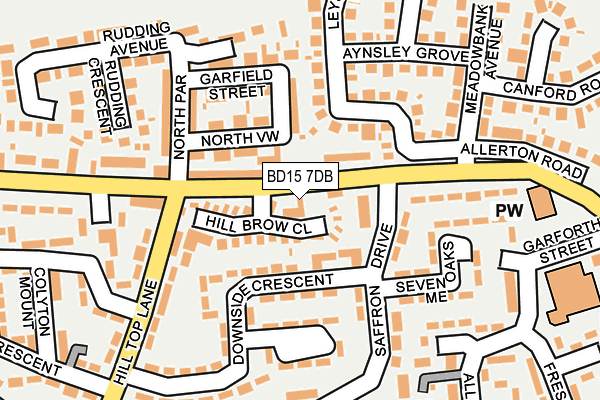 BD15 7DB map - OS OpenMap – Local (Ordnance Survey)