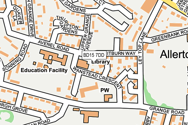 BD15 7DD map - OS OpenMap – Local (Ordnance Survey)