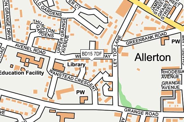 BD15 7DF map - OS OpenMap – Local (Ordnance Survey)