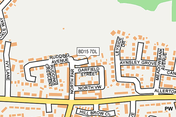 BD15 7DL map - OS OpenMap – Local (Ordnance Survey)