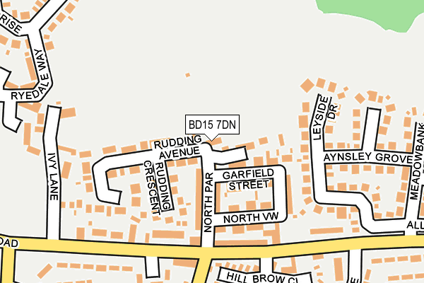 BD15 7DN map - OS OpenMap – Local (Ordnance Survey)