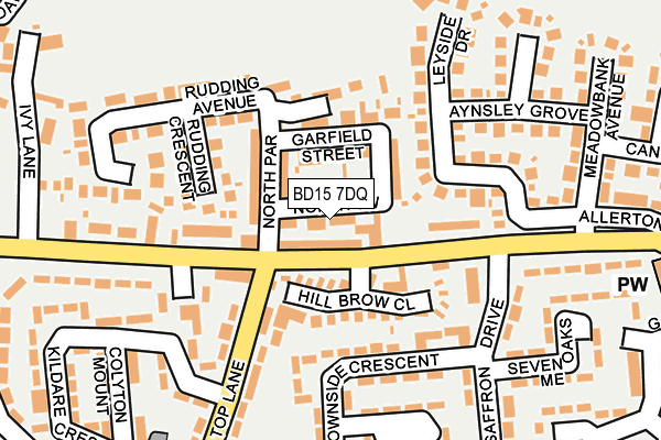 BD15 7DQ map - OS OpenMap – Local (Ordnance Survey)