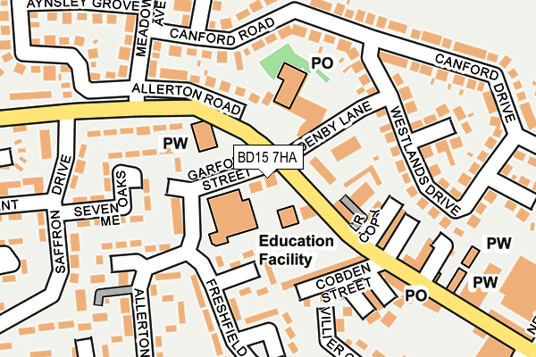 BD15 7HA map - OS OpenMap – Local (Ordnance Survey)