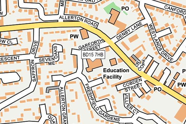 BD15 7HB map - OS OpenMap – Local (Ordnance Survey)