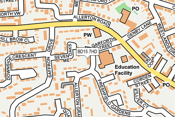 BD15 7HD map - OS OpenMap – Local (Ordnance Survey)