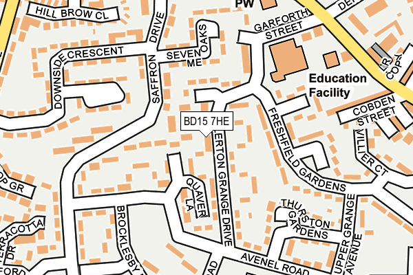 BD15 7HE map - OS OpenMap – Local (Ordnance Survey)