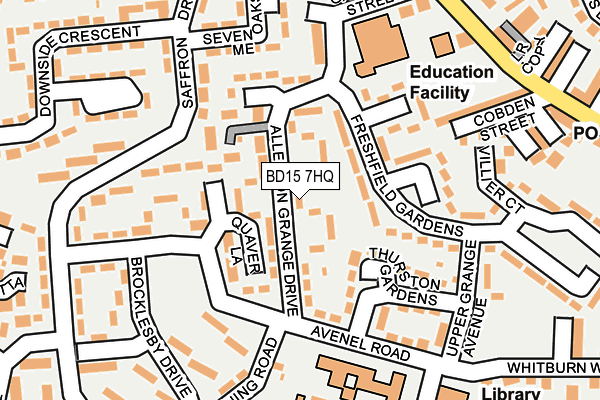 BD15 7HQ map - OS OpenMap – Local (Ordnance Survey)