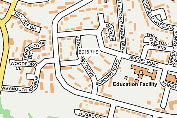 BD15 7HS map - OS OpenMap – Local (Ordnance Survey)