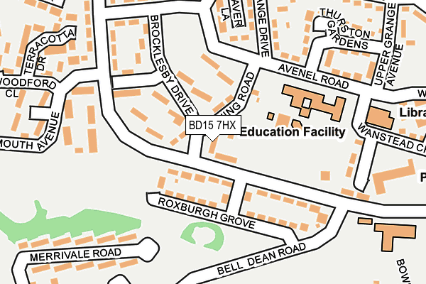 BD15 7HX map - OS OpenMap – Local (Ordnance Survey)