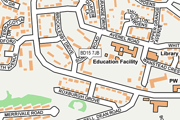 BD15 7JB map - OS OpenMap – Local (Ordnance Survey)