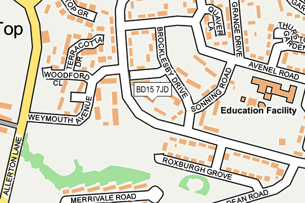 BD15 7JD map - OS OpenMap – Local (Ordnance Survey)